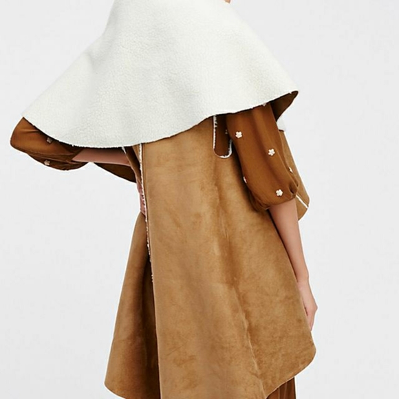 Free people VEGAN SUEDE/SHEARLING LONG VEST - Picture 2 of 4